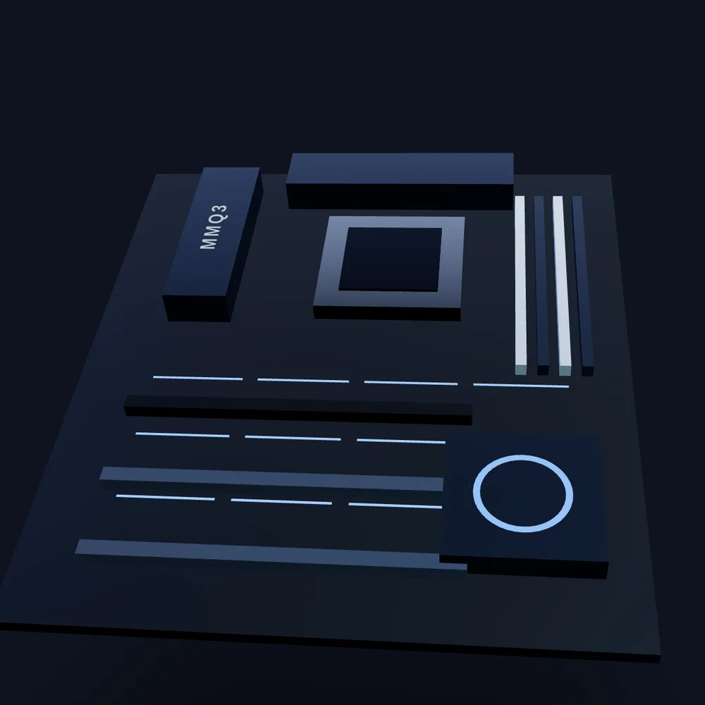 MMQ3 CoreMax Motherboard — original MMQ3 concept render